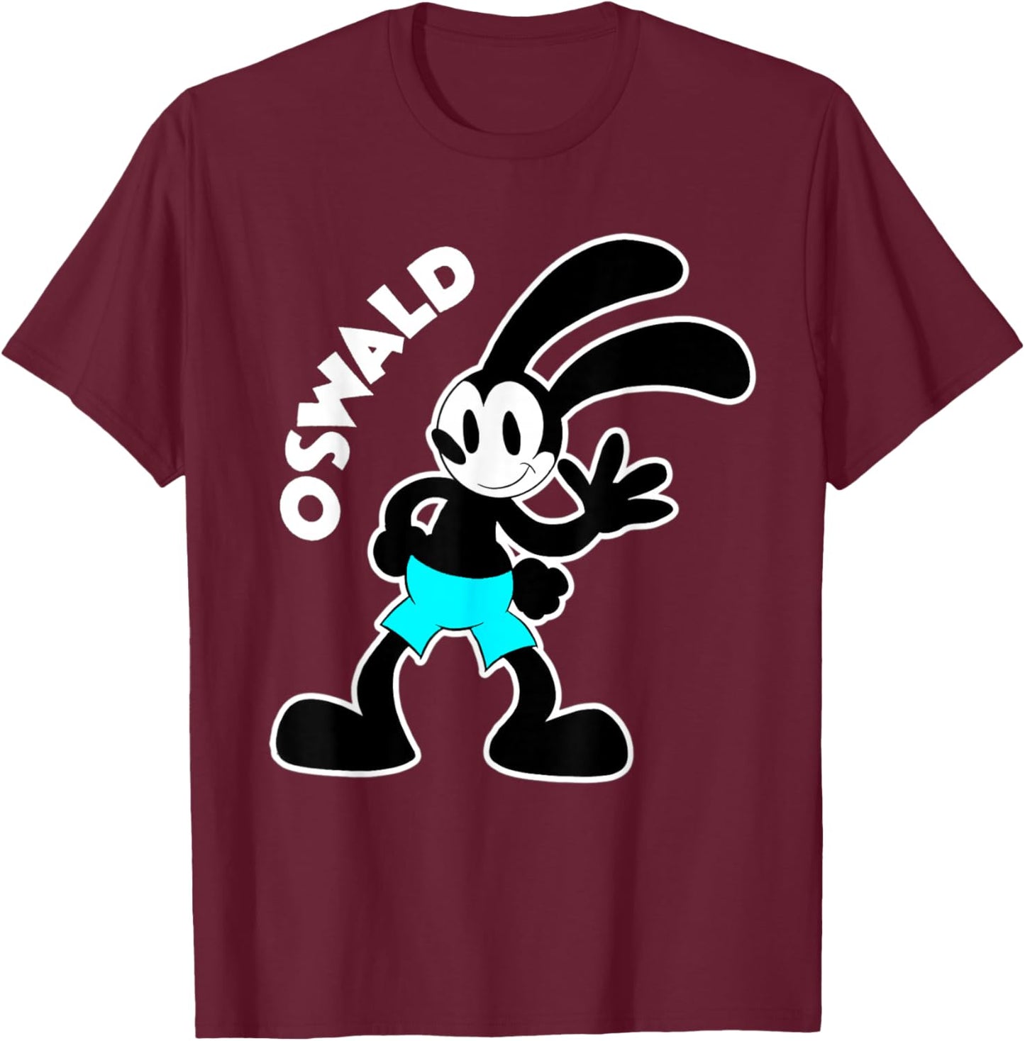 Oswald Rabbit Vintage Bunny Cartoon T-Shirt - T-Shirt | Maroon