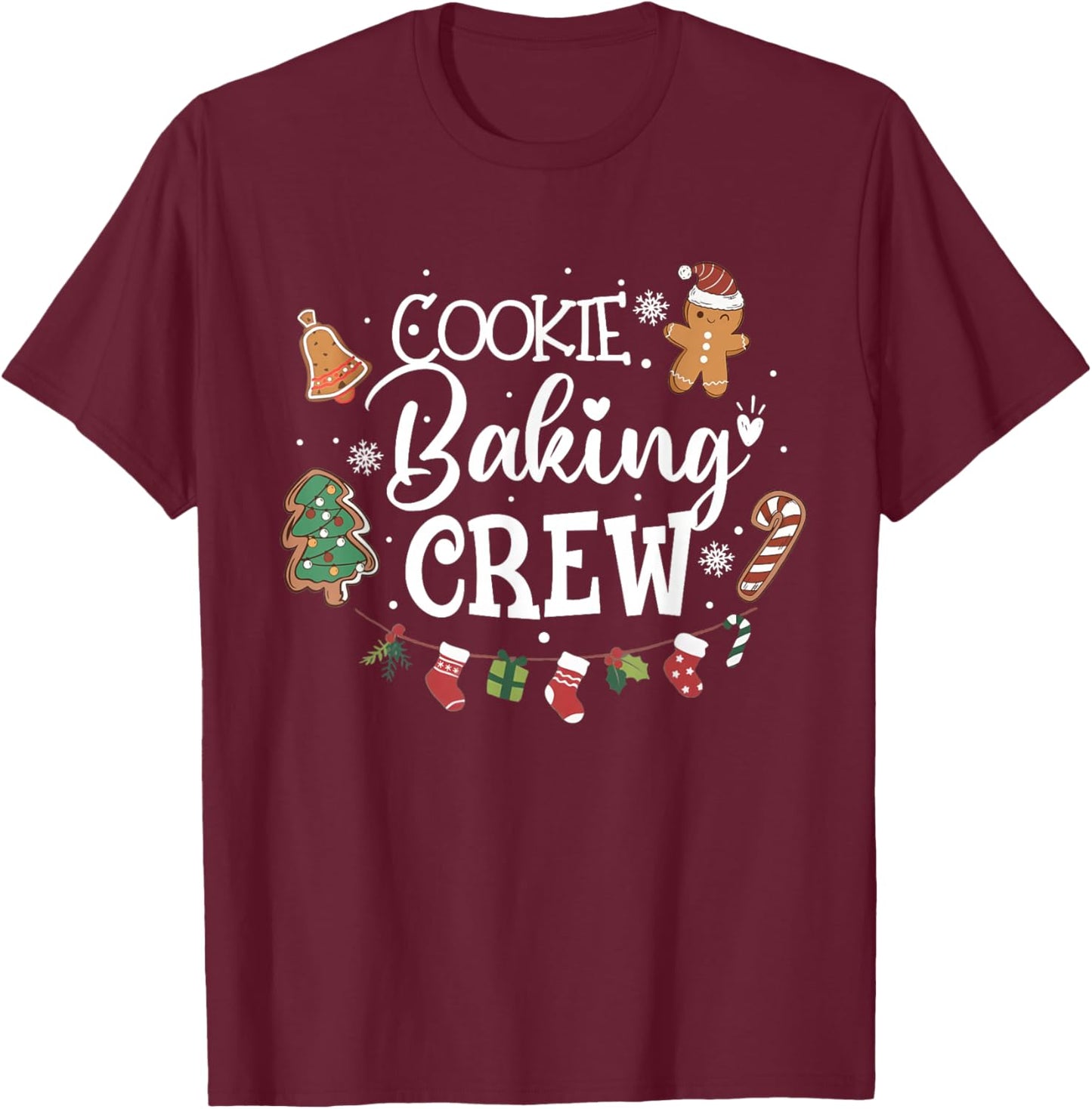 Christmas Cookie Baking Crew Family Baking Team Christmas T-Shirt - T-Shirt | Maroon