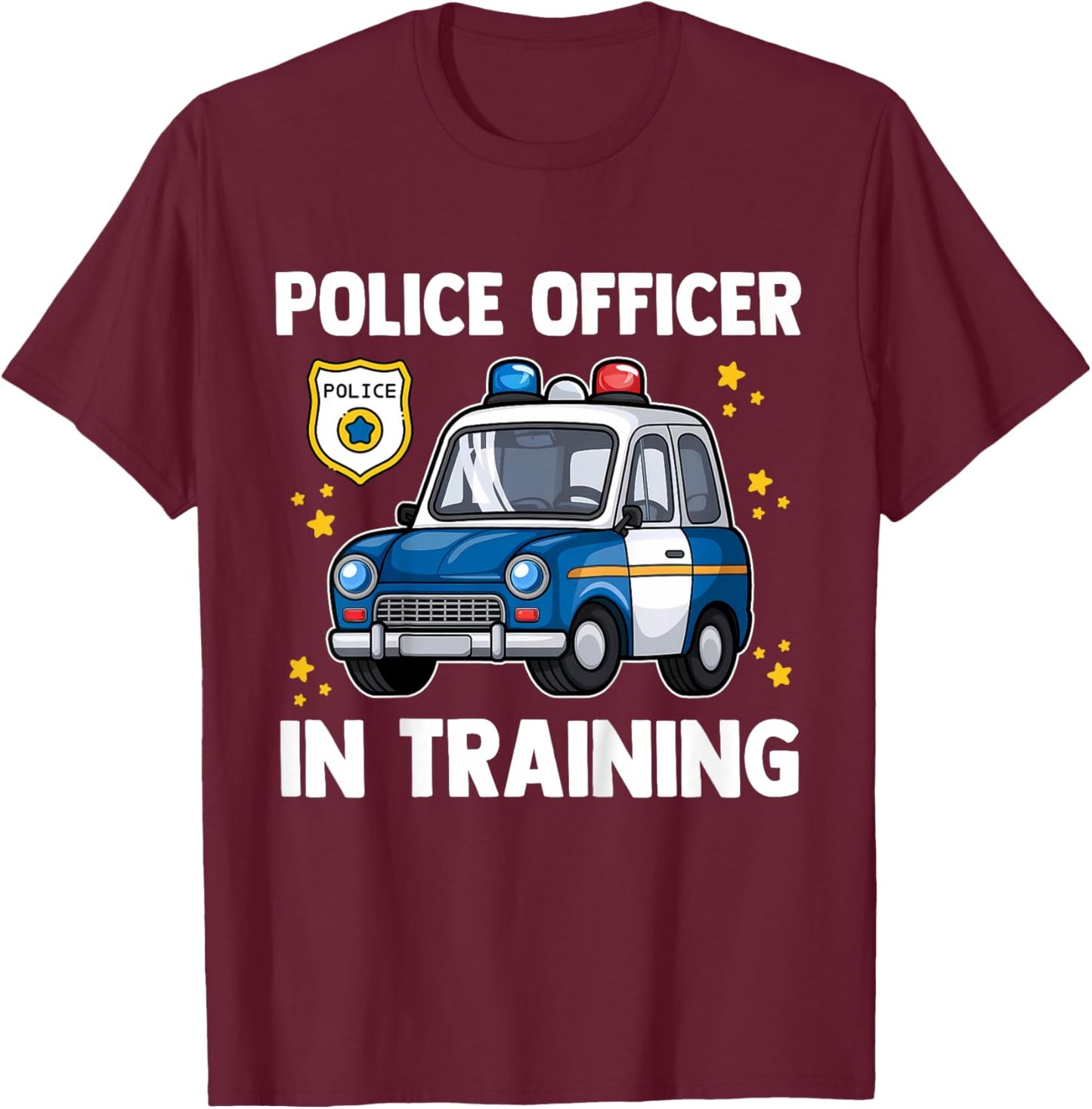 Kids Police Officer In Training Policeman Cop Birthday Youth Boys T-Shirt - T-Shirt | Maroon