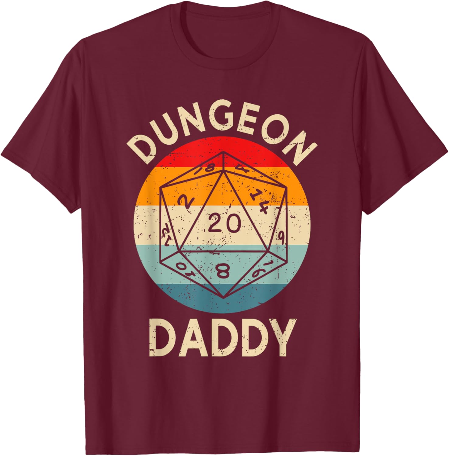 Retro Dungeon Daddy Fathers Day T-Shirt - T-Shirt | Maroon