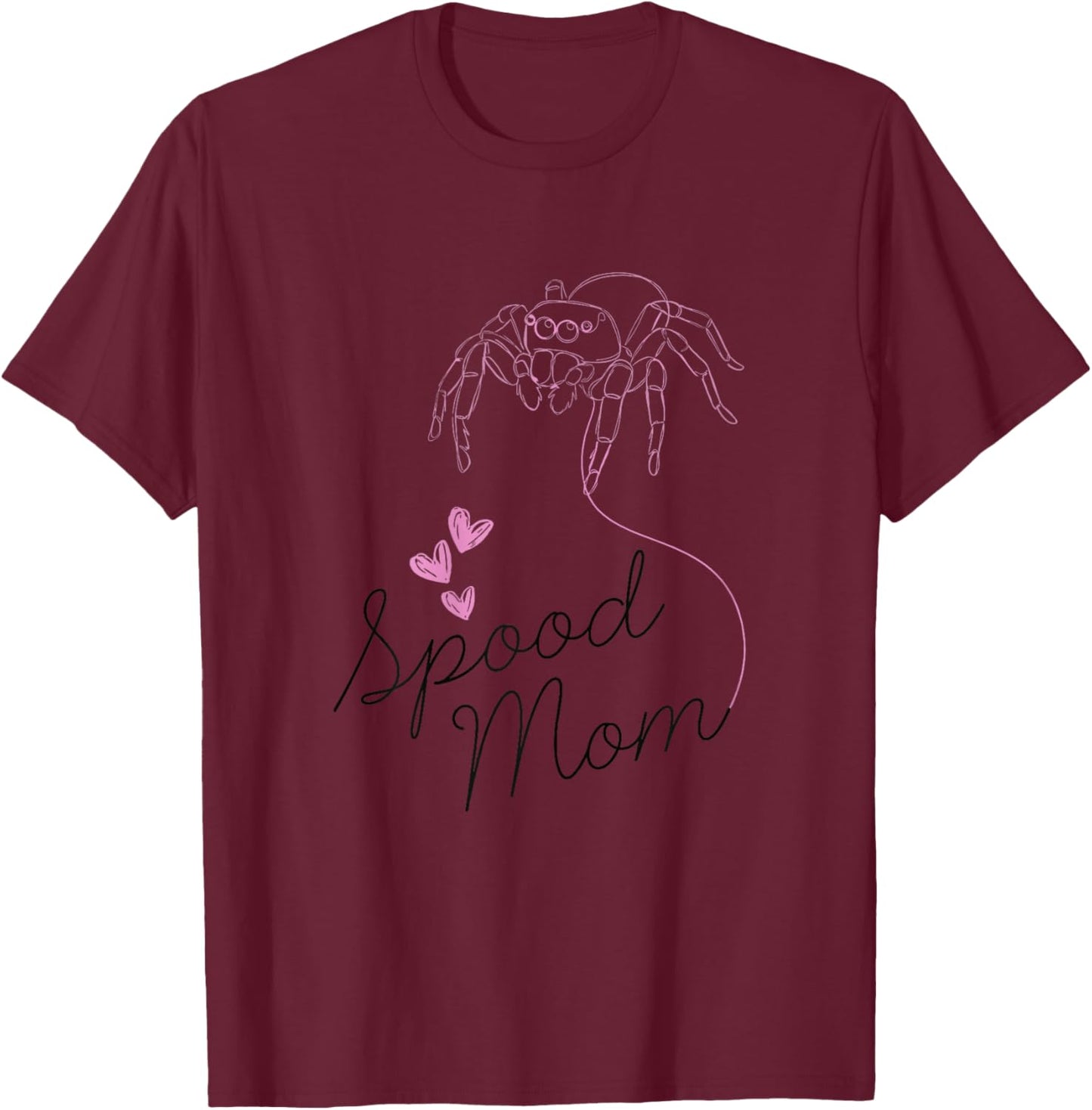 Jumping Spider Mom Spood T-Shirt - T-Shirt | Maroon