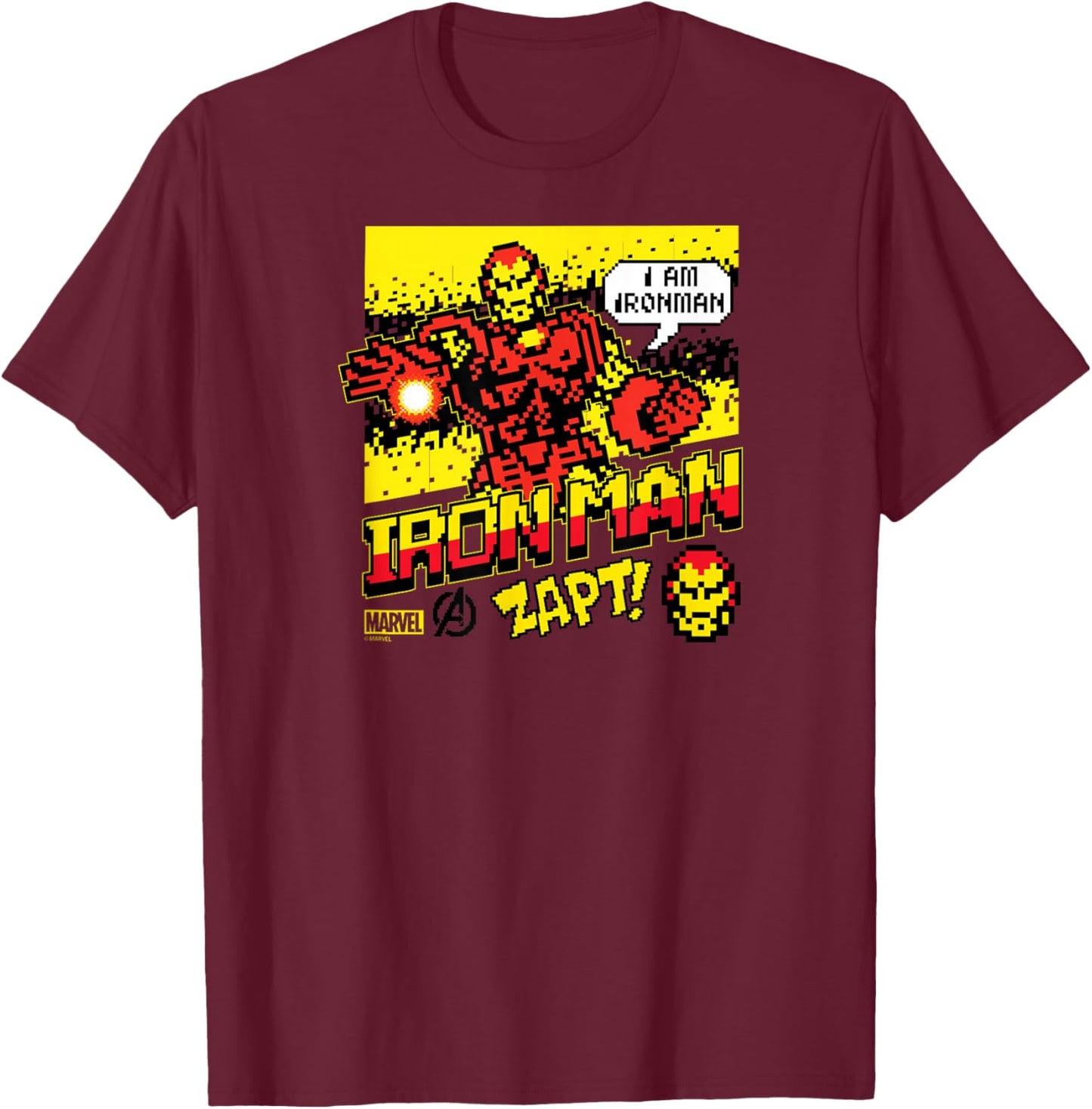 Iron Man - 8-Bit T-Shirt - T-Shirt | Maroon