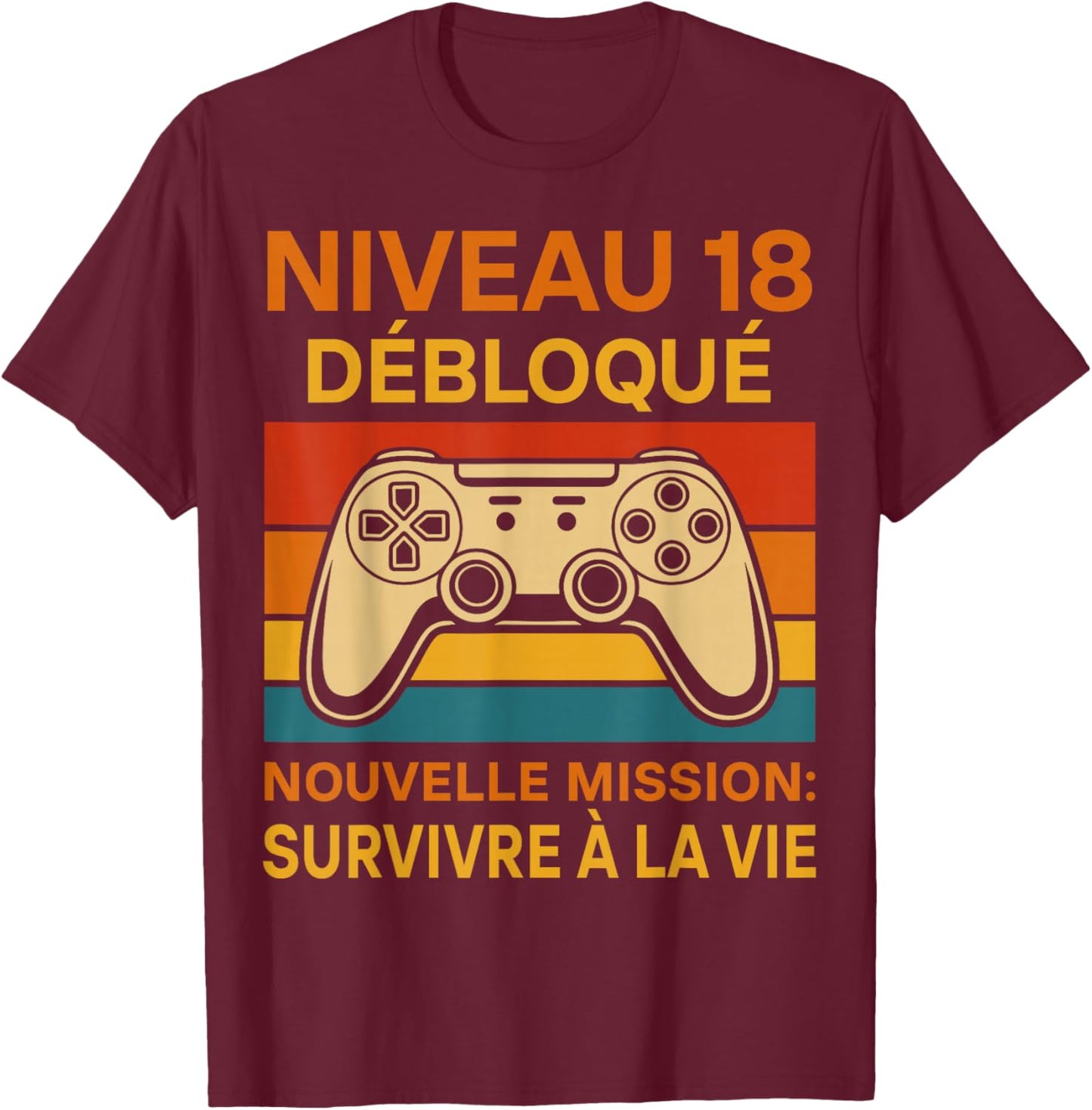 18 Years Birthday Humor 18th Year 2008 Gift Gamer T-Shirt - T-Shirt | Maroon