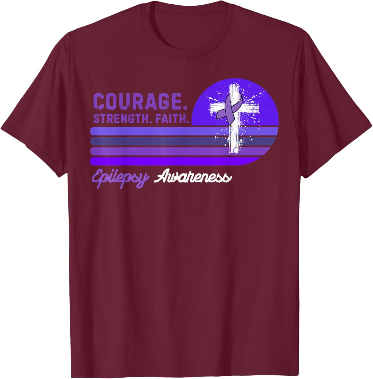 Vintage Seizure Support Epilepsy Awareness T-Shirt - T-Shirt | Maroon