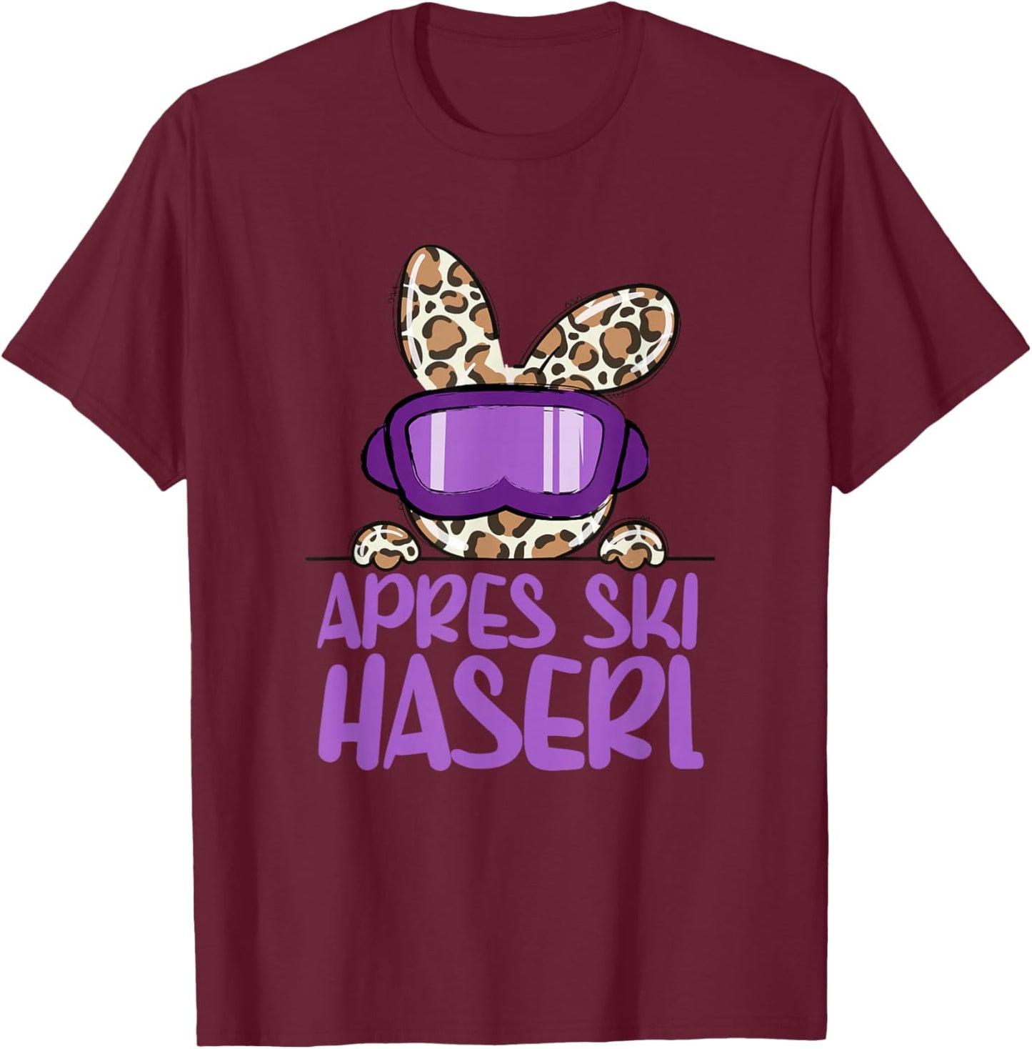 apreski Haserl, Skier Apresskiparty Leoprint T-Shirt - T-Shirt | Maroon
