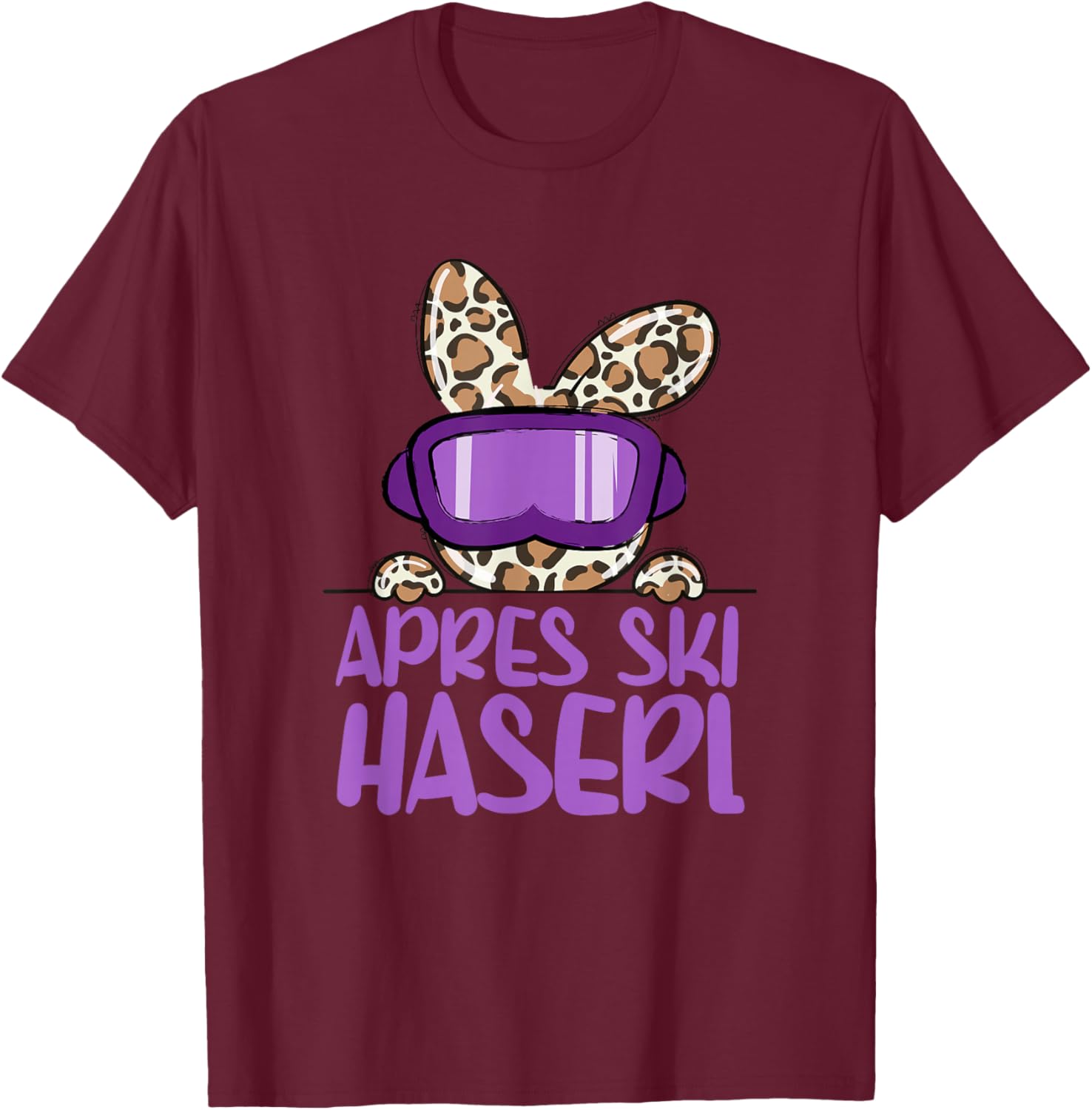 apreski Haserl, Skier Apresskiparty Leoprint T-Shirt - T-Shirt | Maroon
