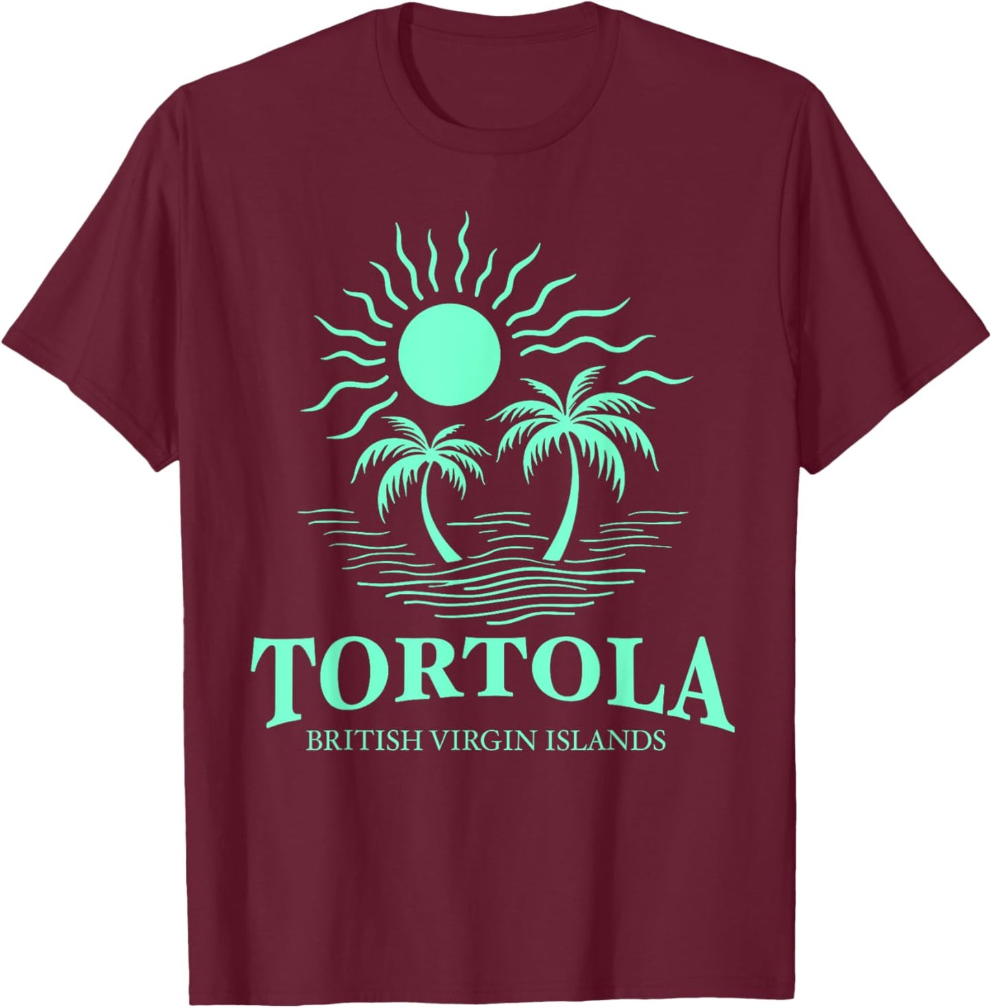 Tortola B.V.I British Virgin Islands Souvenir Vacation T-Shirt - T-Shirt | Maroon