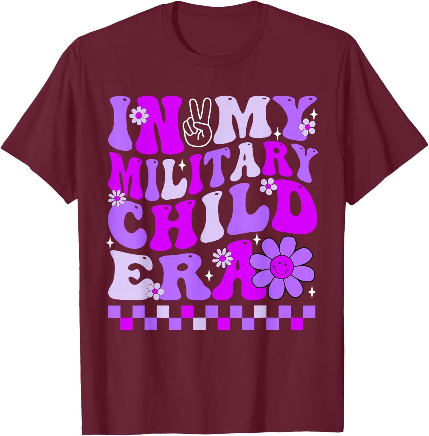 Purple Up For Military Kids In My Military Child Era Month T-Shirt - T-Shirt | Maroon