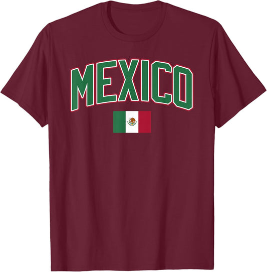 Mexico Flag Mexican Hispanic Siesta Pride Vintage T-Shirt - T-Shirt | Maroon