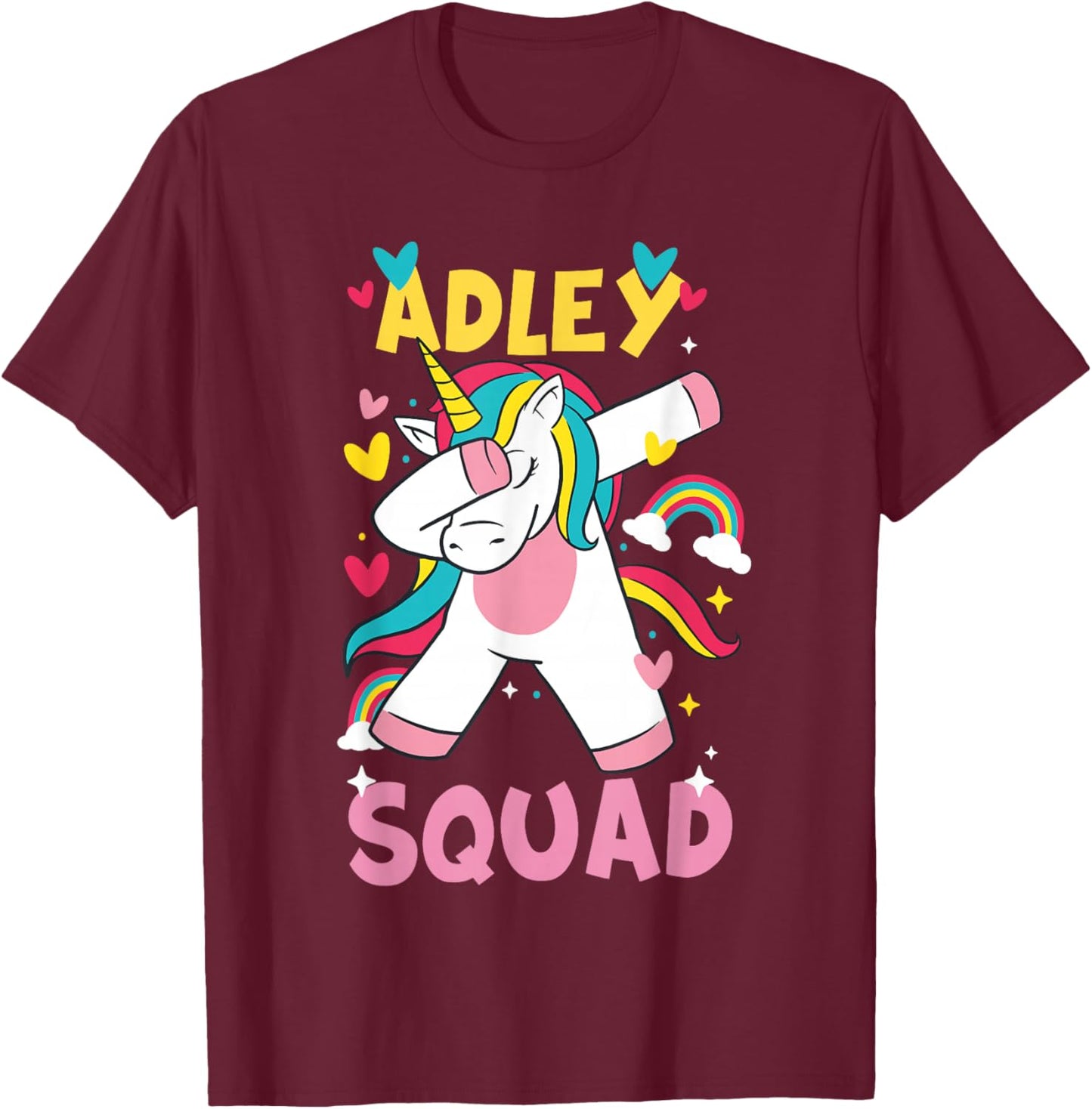 Adley Merch Unicorn Design T-Shirt - T-Shirt | Maroon