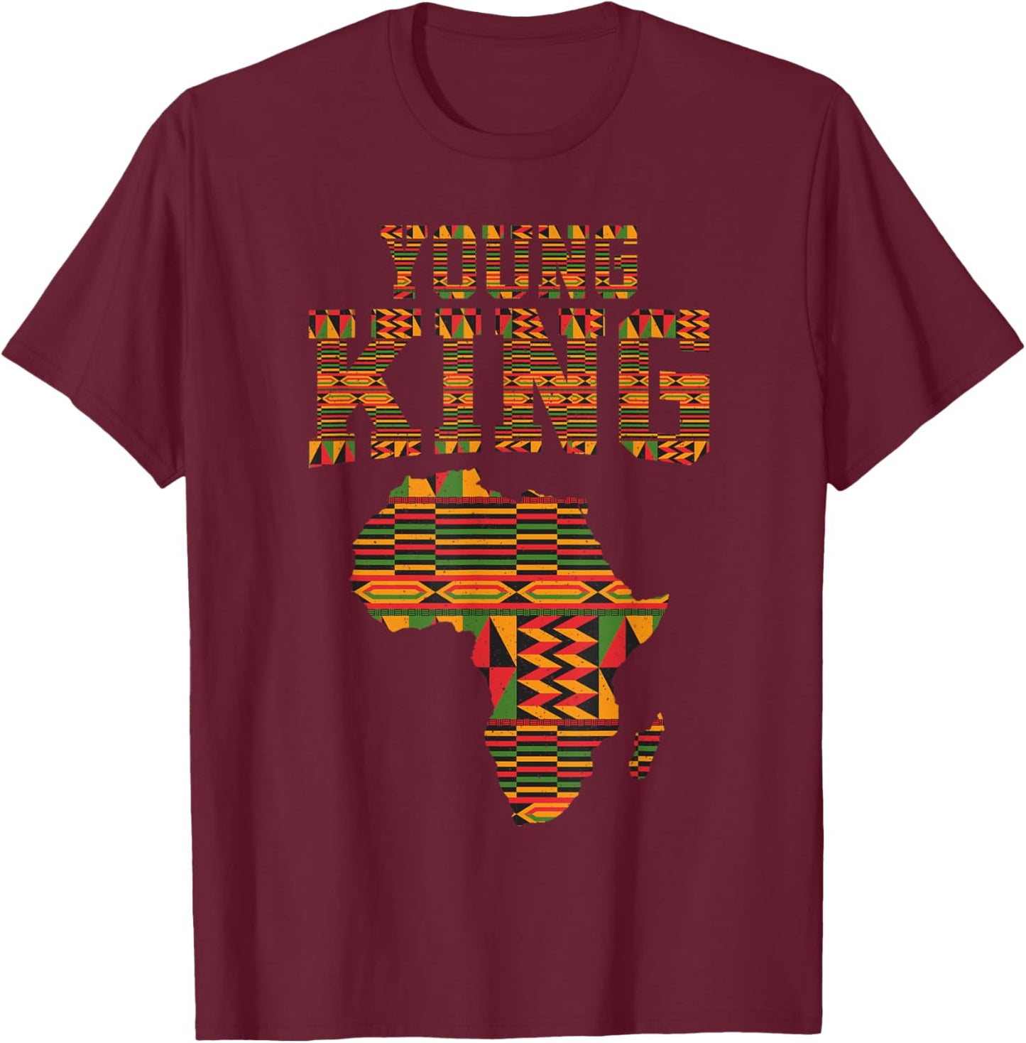 African King Art For Boys Toddlers Kente Cloth African Print T-Shirt - T-Shirt | Maroon