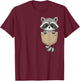 Cute Raccoon Pocket Funny Raccon Women Kid T-Shirt - T-Shirt | Maroon