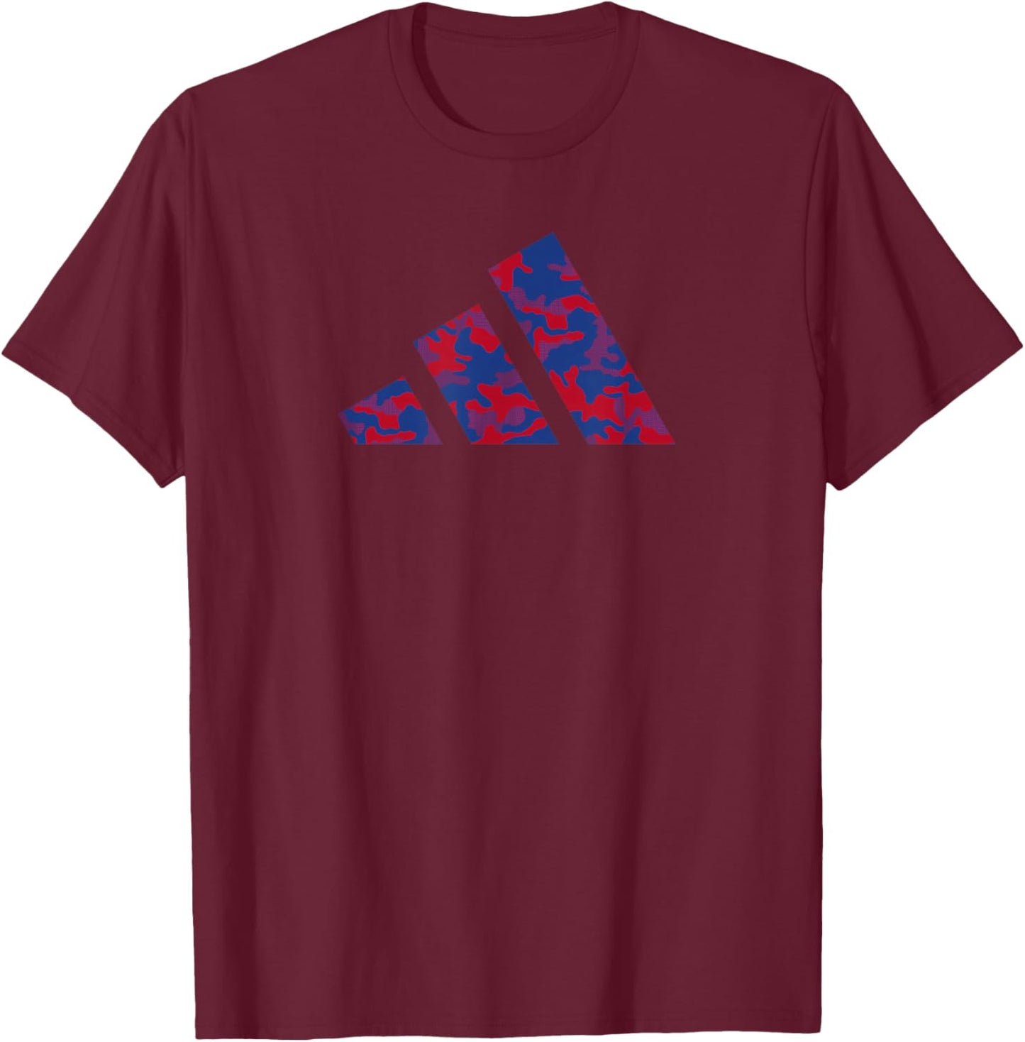 adidas Badge of Sport Camo Three Bar Graphic T-Shirt - T-Shirt | Maroon