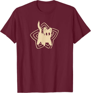 90s Y2K Cute Scary Scared Tomcat Cat T-Shirt - T-Shirt | Maroon