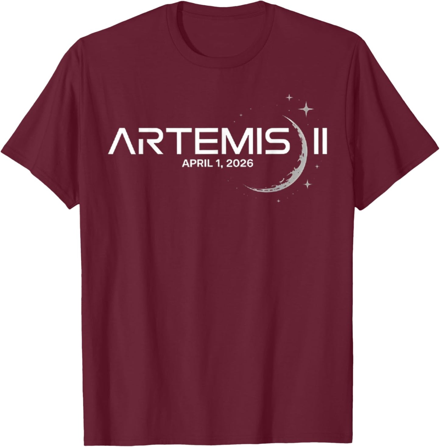 Artemis II 2 Launch to the Moon Space Mission April 2026 T-Shirt - T-Shirt | Maroon