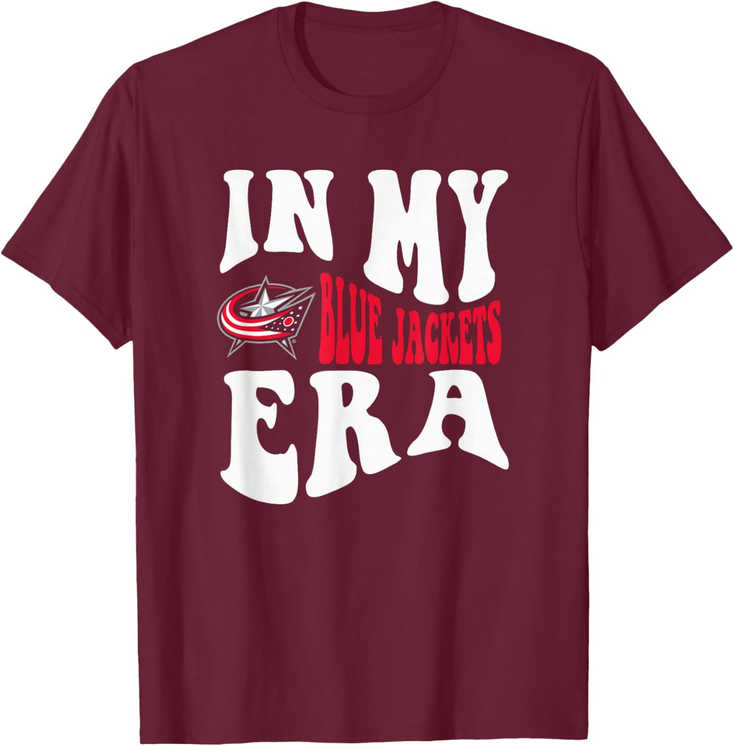 Columbus Blue Jackets Era Navy Officially Licensed T-Shirt - T-Shirt | Maroon