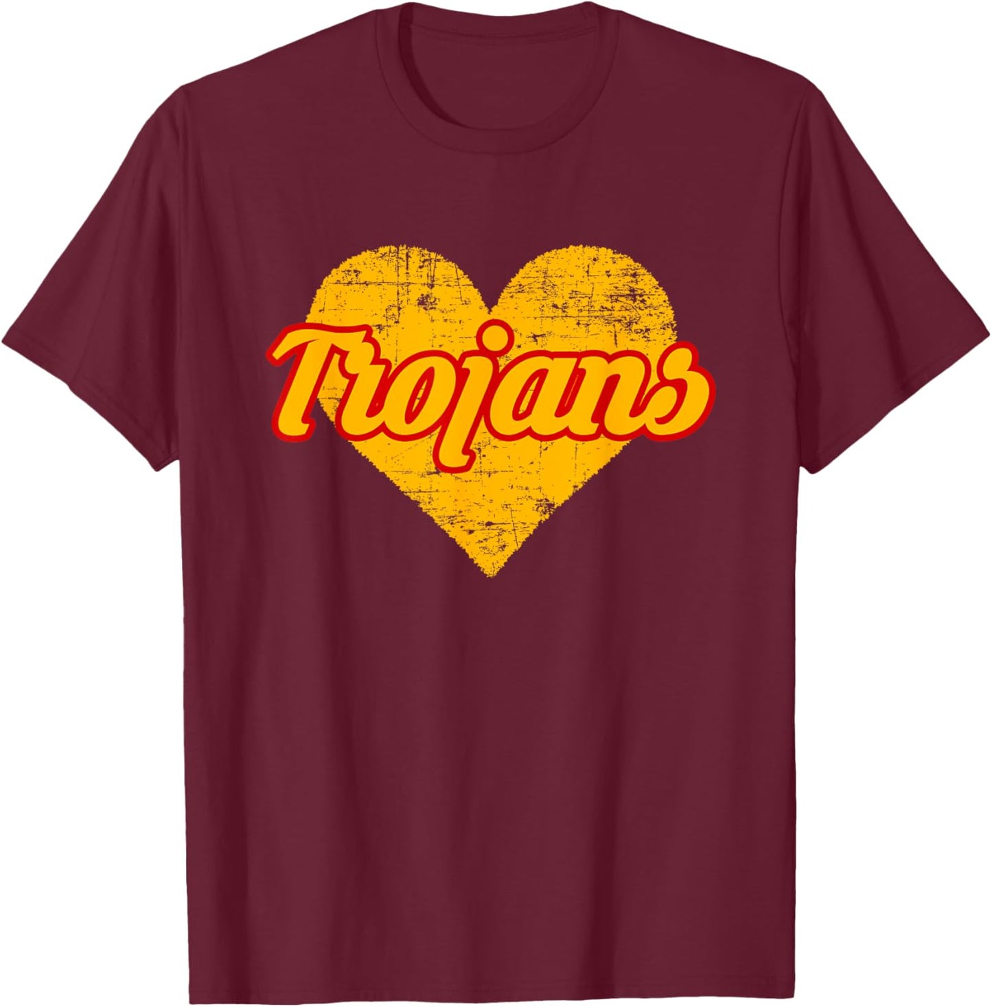 Charleston Trojans Over Heart T-Shirt - T-Shirt | Maroon