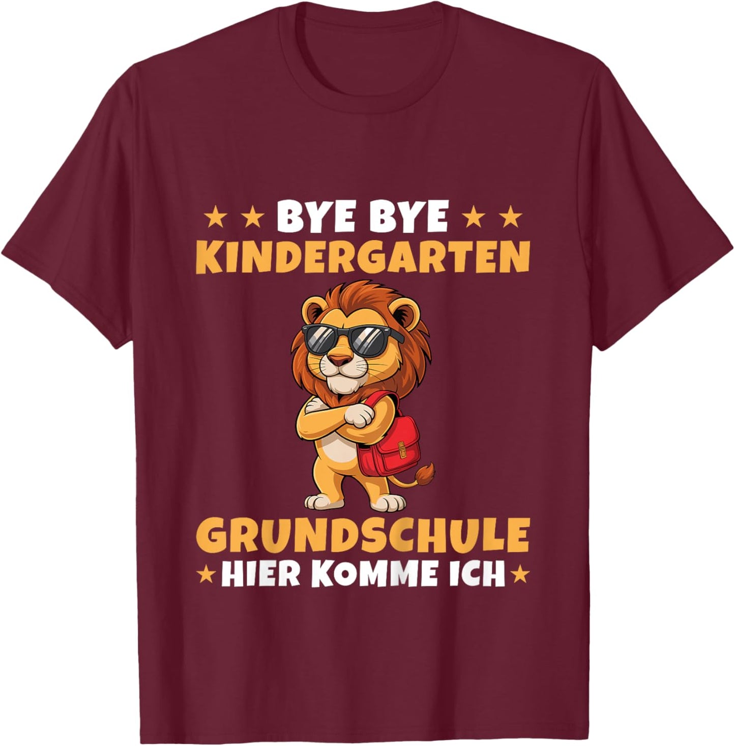 Kinder Grundschule Ich komme Löwe Einschulung T-Shirt - T-Shirt | Maroon