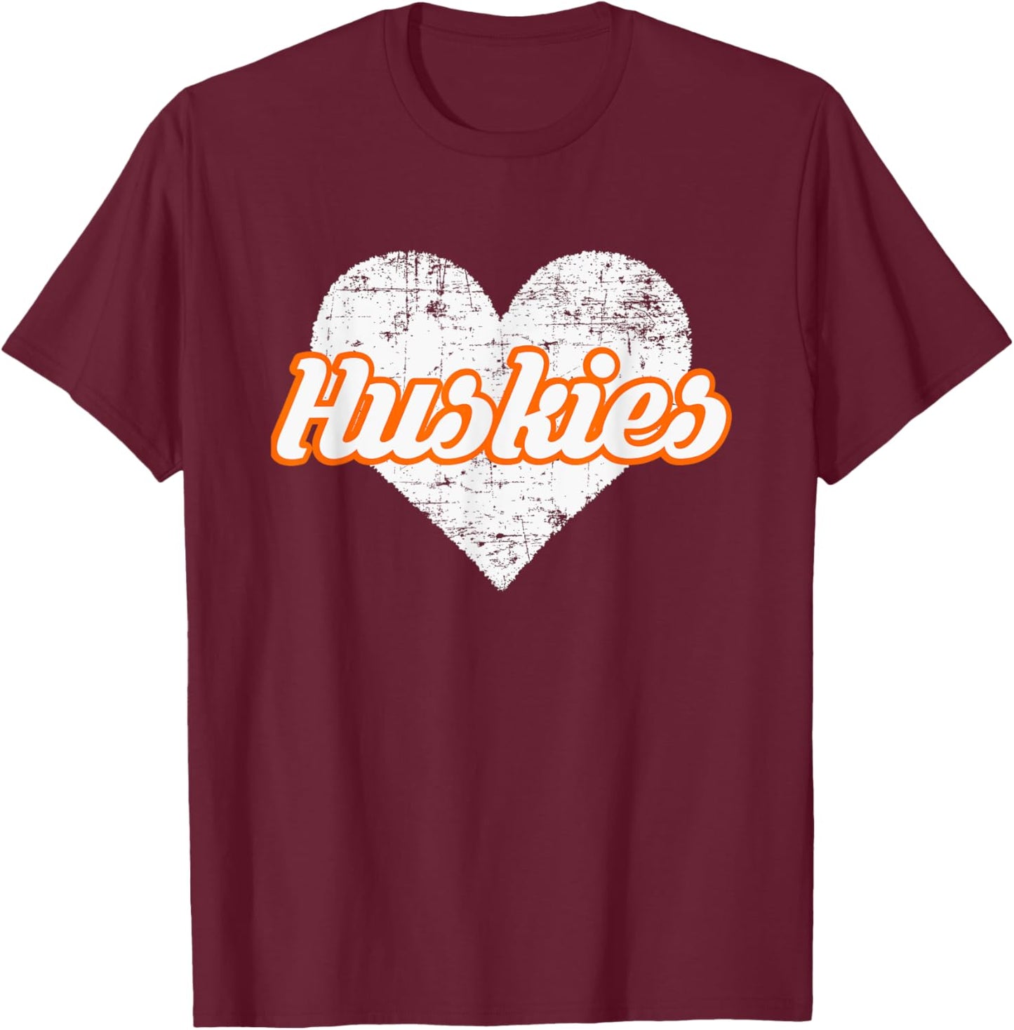 Hamilton Heights Huskies Over Heart T-Shirt - T-Shirt | Maroon