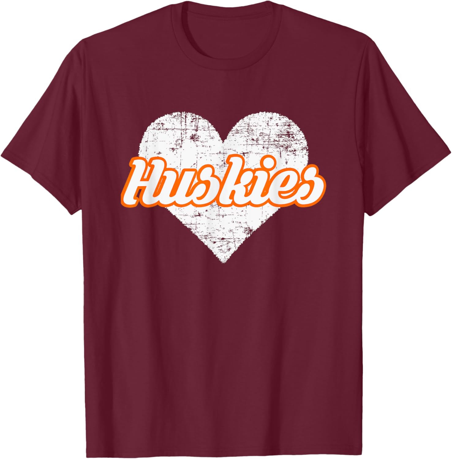Hamilton Heights Huskies Over Heart T-Shirt - T-Shirt | Maroon