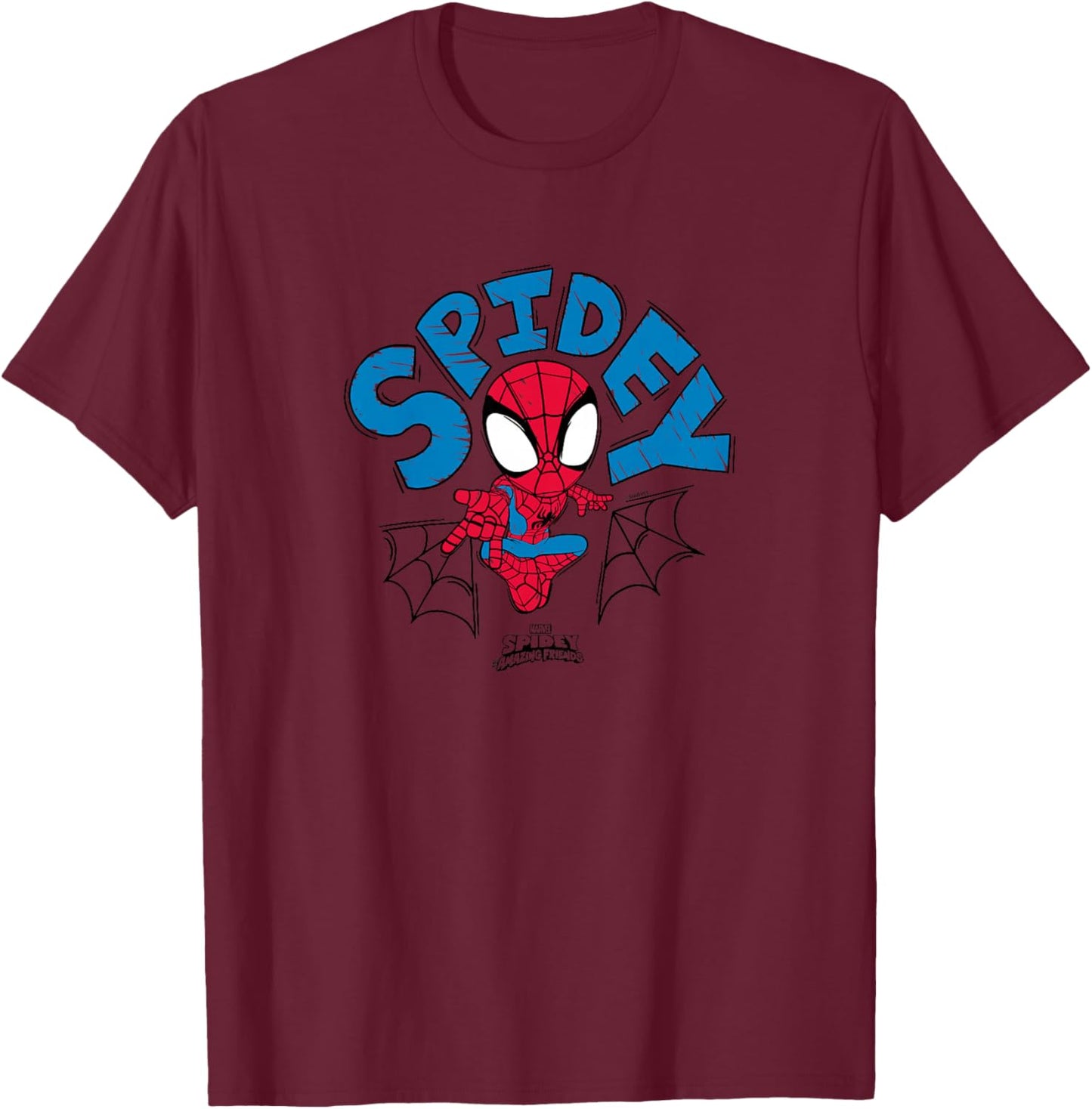 Kids Spidey and His Amazing Friends - Spidey Scribble T-Shirt - T-Shirt | Maroon