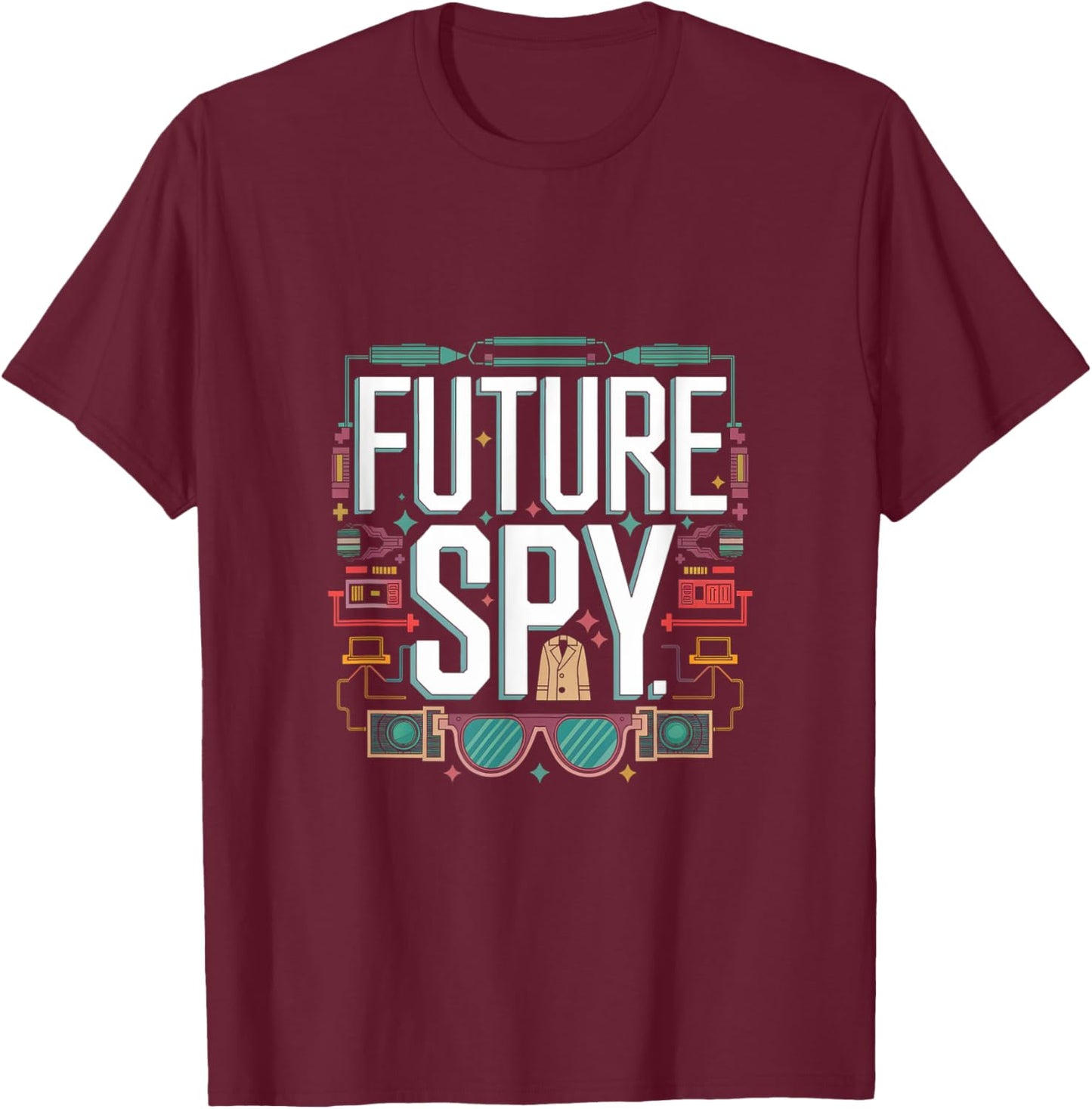 Future Spy Toddler Kids School Sarcastic Joke Gag Women Men T-Shirt - T-Shirt | Maroon