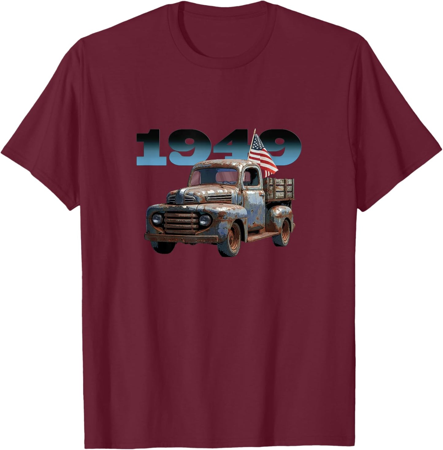 Old Rusted 1949 Pickup Truck, Vintage Pick Up, Classic Truck T-Shirt - T-Shirt | Maroon