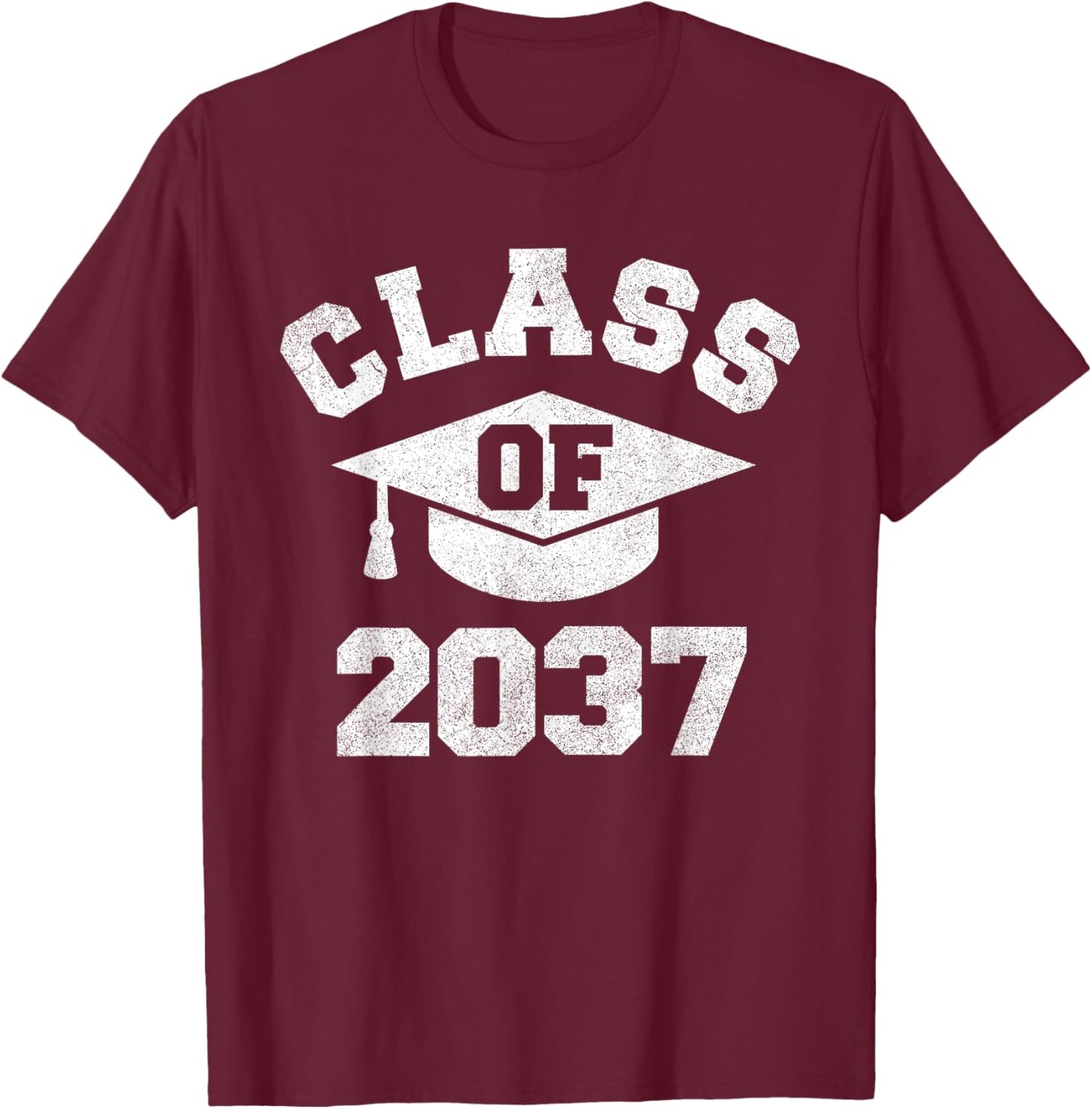 Class Of 2037 Grow With Me Shirt, Class Of 2037 Graduation T-Shirt - T-Shirt | Maroon