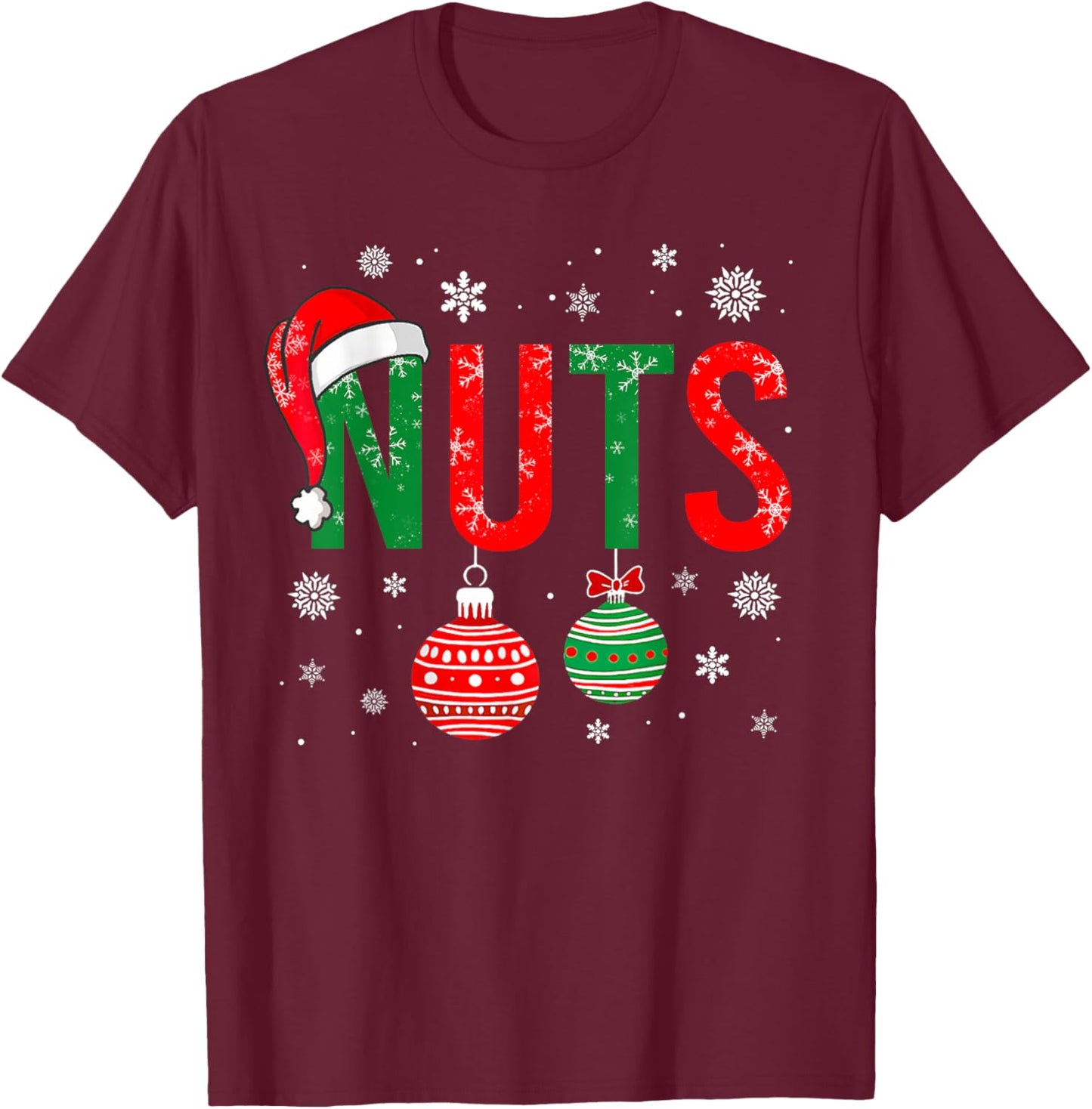 Chest Nuts Christmas Funny Matching Couple Pajama Chestnuts T-Shirt - T-Shirt | Maroon