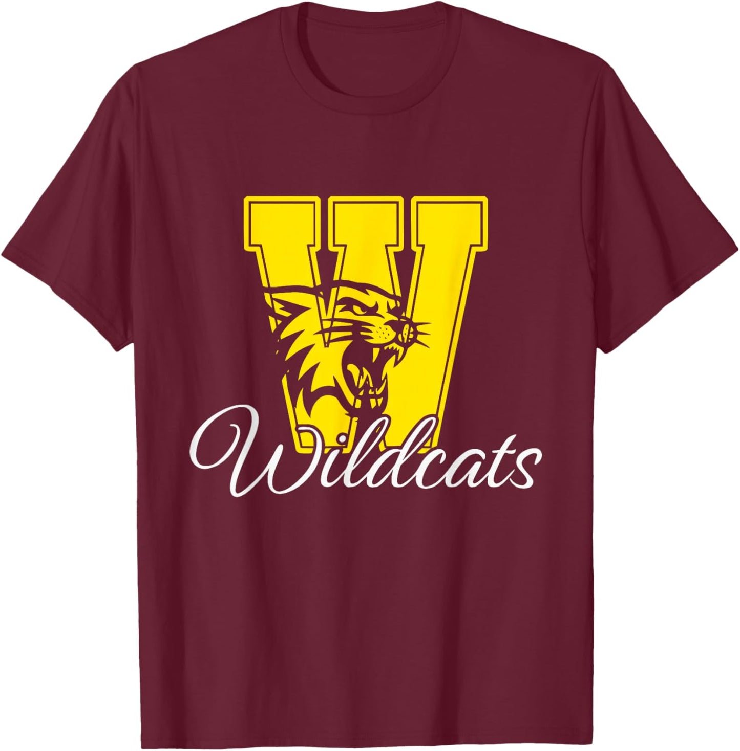 Wildcats Spirit Bold Letter W T-Shirt - T-Shirt | Maroon