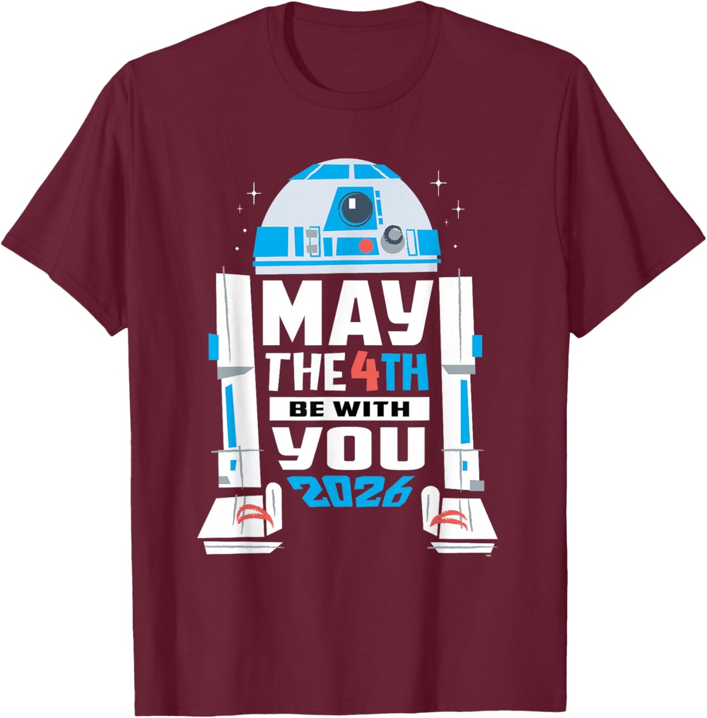Star Wars R2-D2 May The 4th Be with You 2026 Star Wars Day T-Shirt - T-Shirt | Maroon