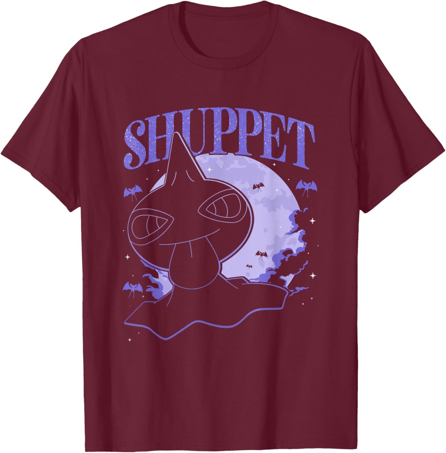 Pokémon Halloween Shuppet Under The Full Moon T-Shirt - T-Shirt | Maroon