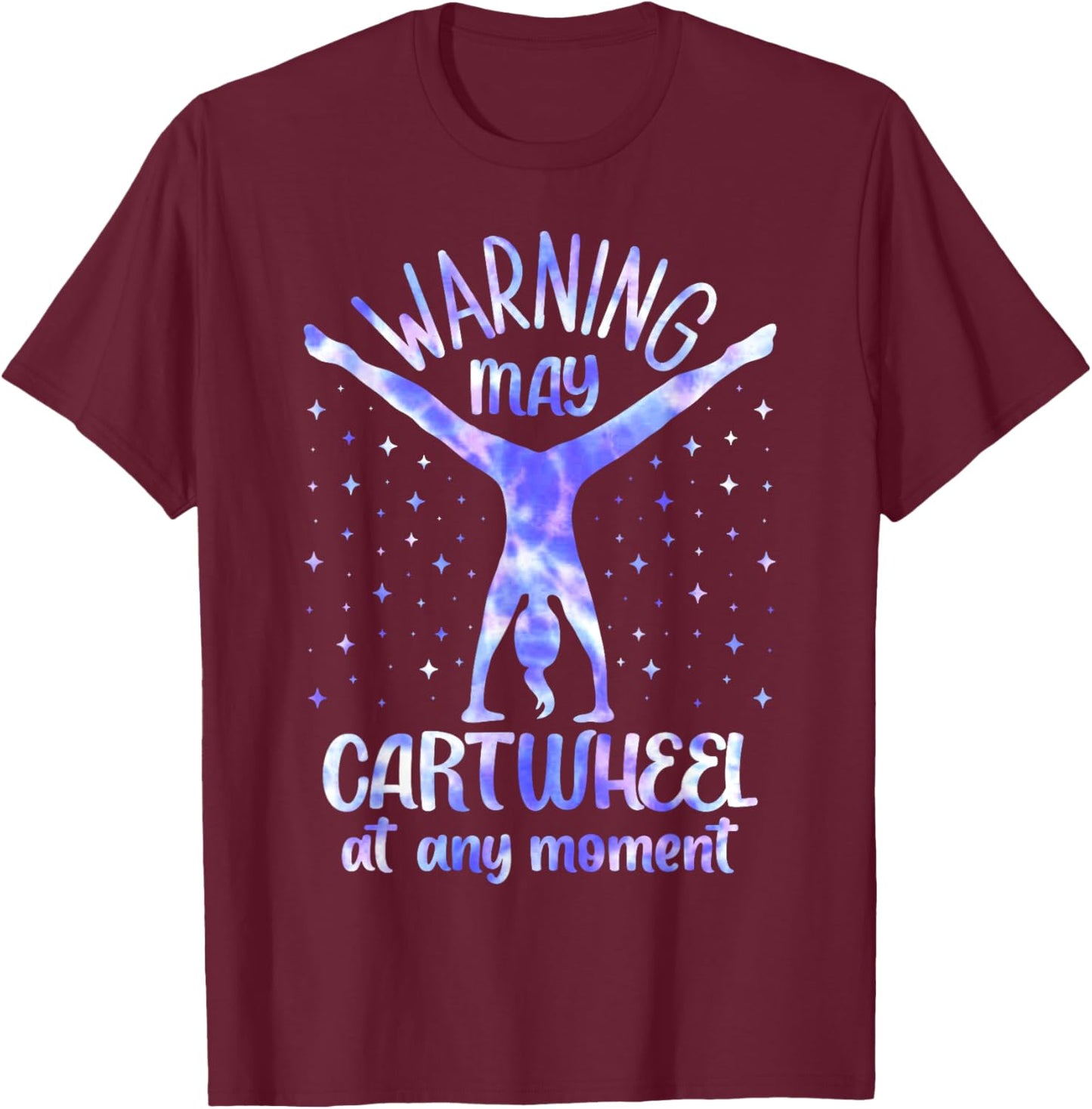 Cartwheel Gymnast Girl Tie Dye Gymnastic Girl Tumbling T-Shirt - T-Shirt | Maroon