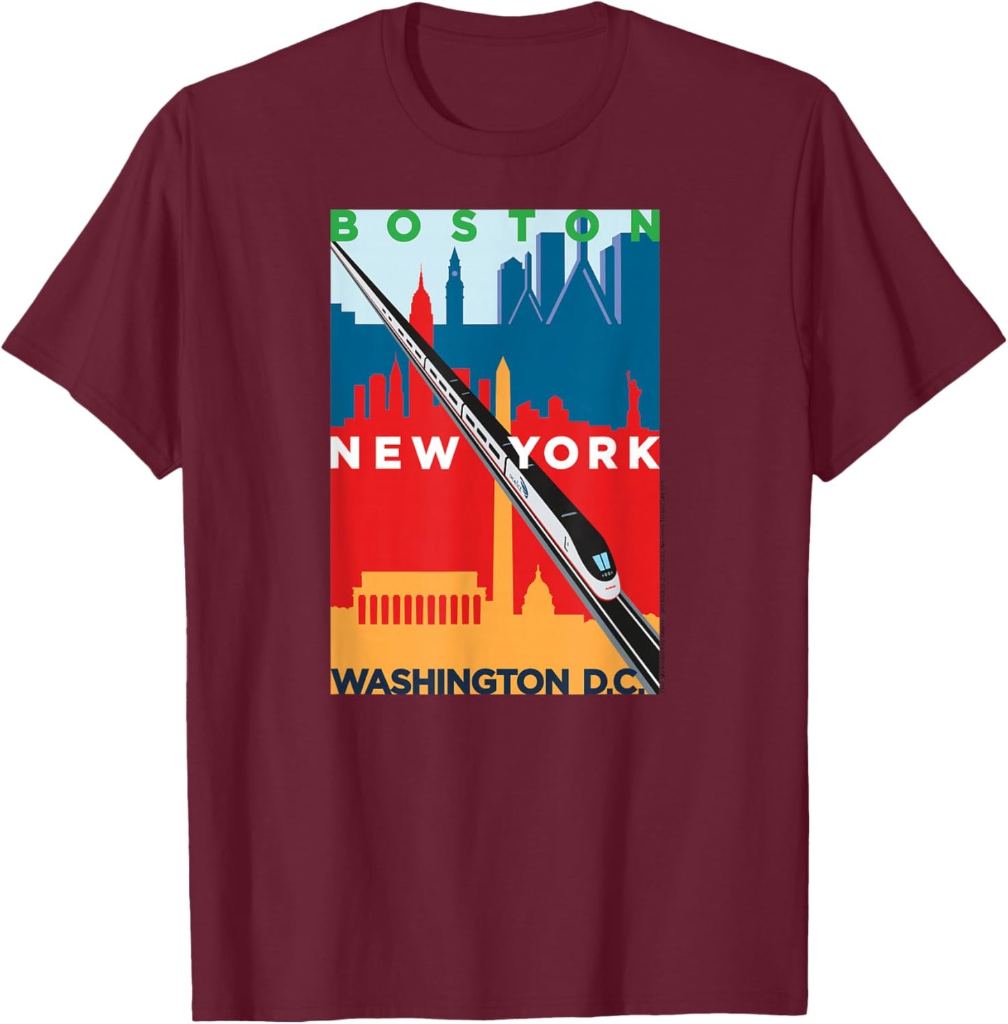 Acela (Boston-NY-DC) T-Shirt - T-Shirt | Maroon