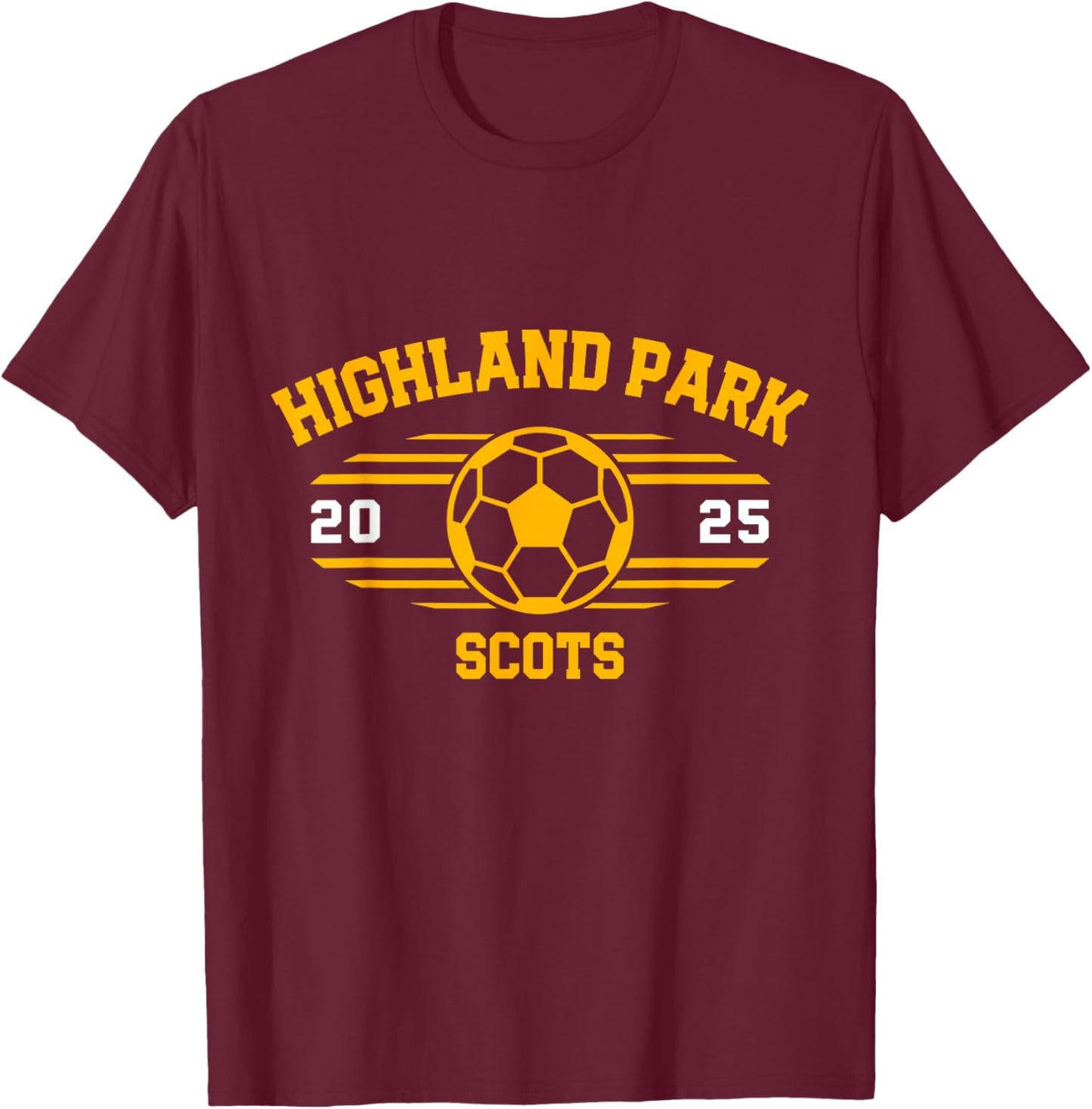 Highland Park Scots Soccer Ball 2025 T-Shirt - T-Shirt | Maroon