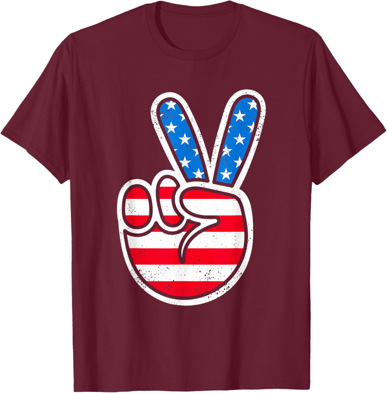 American Flag Peace Sign 60s 70s 80s Patriotic Boys Toddler T-Shirt - T-Shirt | Maroon