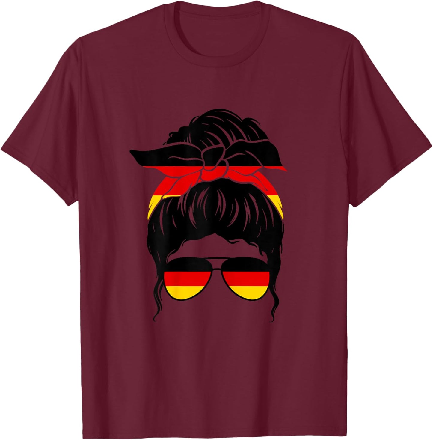 Deutsches Mädchen Deutschland Deutsche Flagge Stolze Deutsche Frau T-Shirt - T-Shirt | Maroon