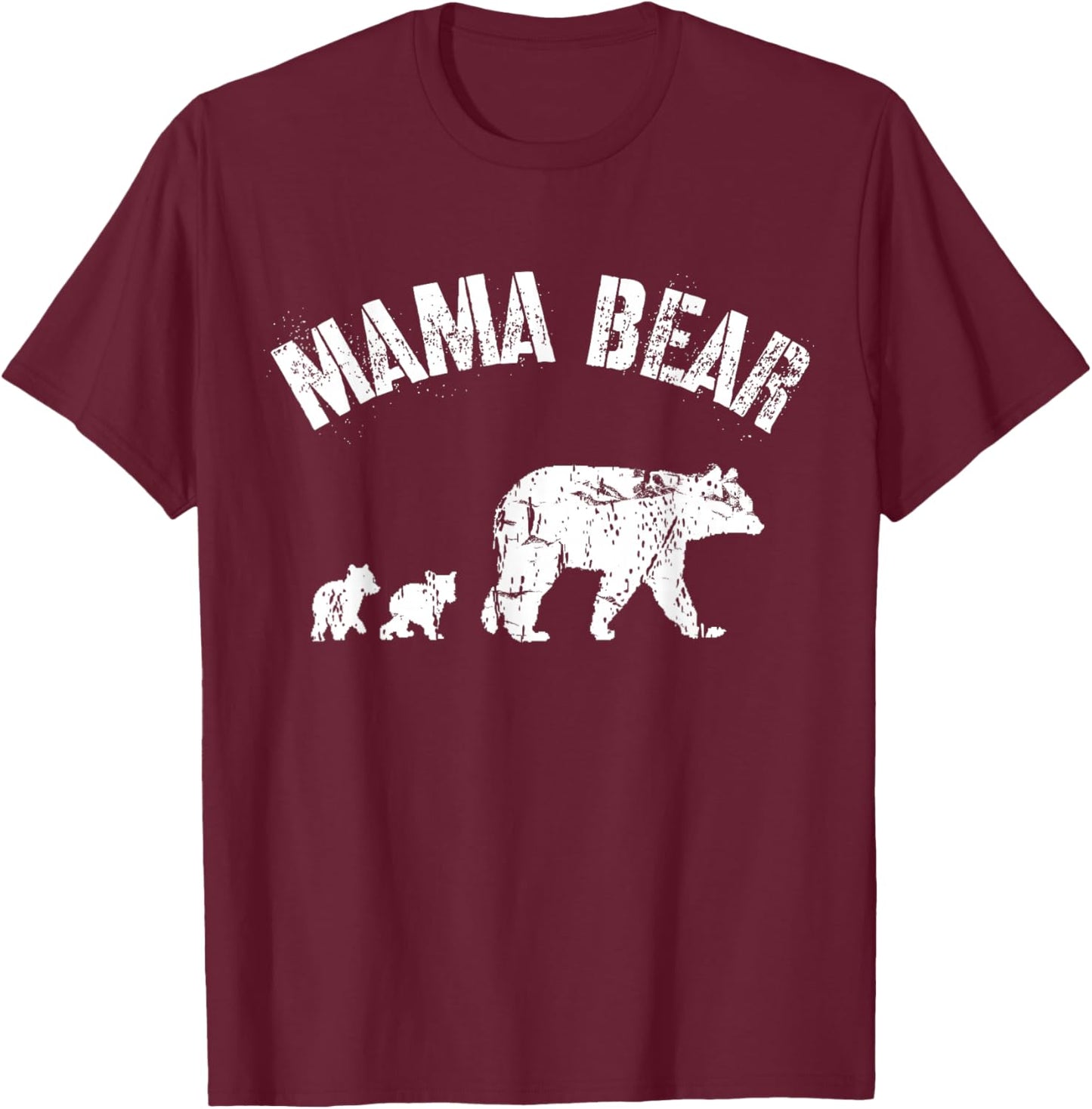 Maman Ours avec 2 Oursons Maman Maman Mère Cadeau Amusant T-Shirt - T-Shirt | Maroon