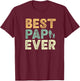 Vintage Classic Best Pap Ever Granddaughter grandkids T-Shirt - T-Shirt | Maroon