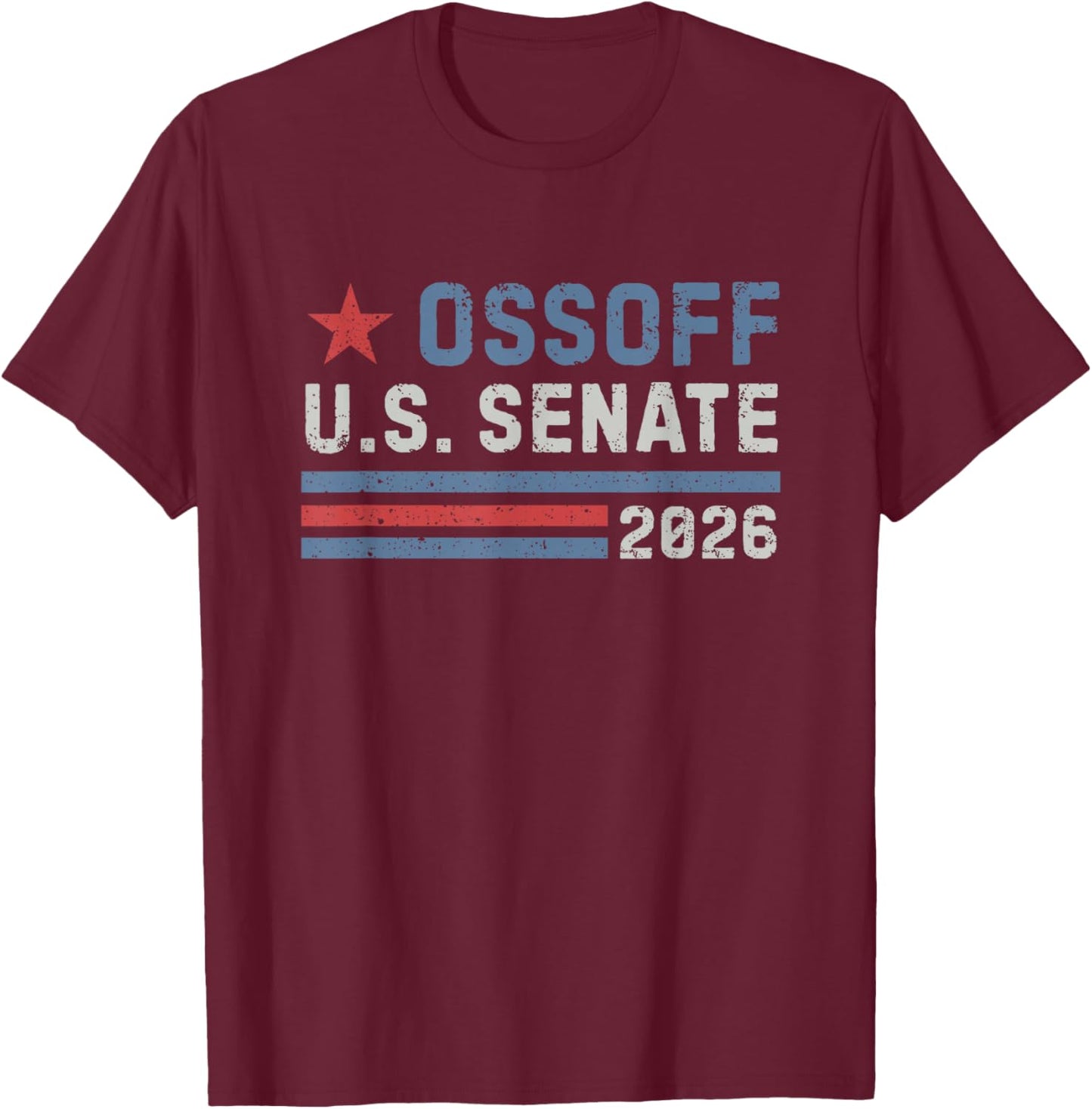Jon Ossoff for U.S. Senate from Georgia 2026 Vintage T-Shirt - T-Shirt | Maroon