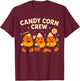 Cute Candy Corn Crew Halloween Matching Family T-Shirt - T-Shirt | Maroon