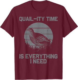 Cool Quail Women Bird Hunter Farmer Hunting Birding T-Shirt - T-Shirt | Maroon