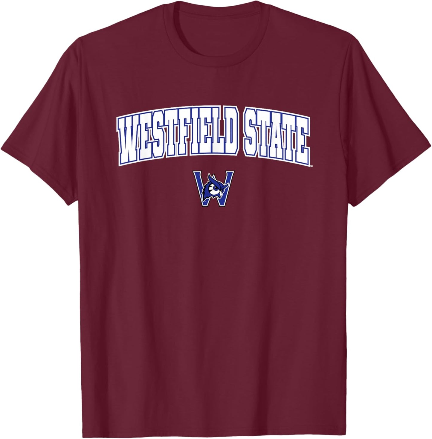 Westfield State University Owls Arch Logo T-Shirt - T-Shirt | Maroon