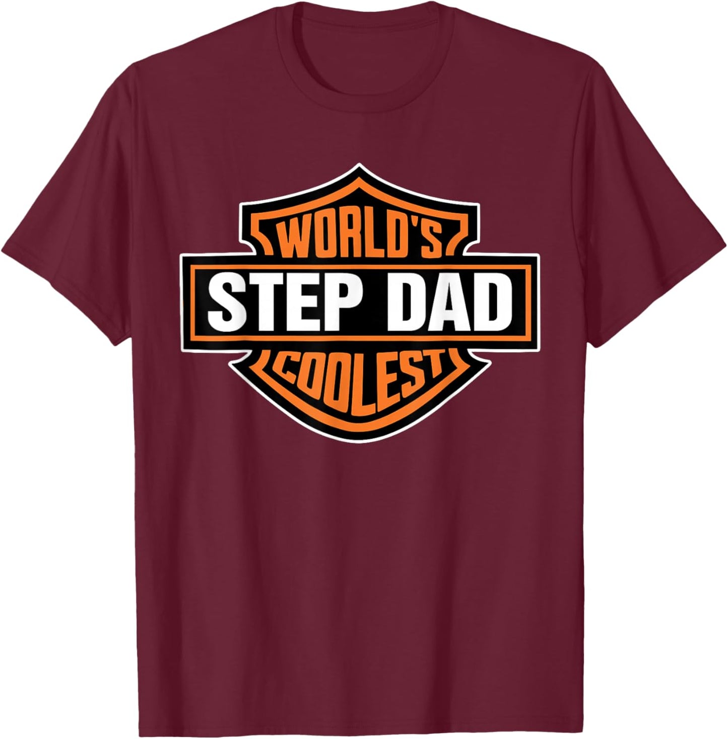 Worlds Coolest Step Dad Matching Family Fathers Day T-Shirt - T-Shirt | Maroon