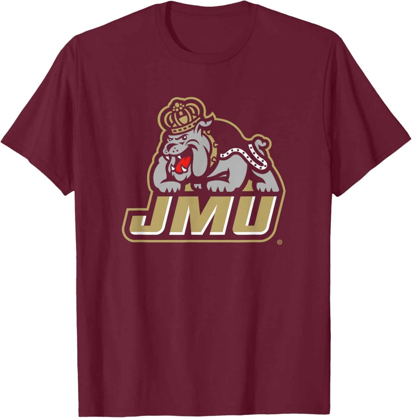 James Madison Dukes Mascot Icon Purple Officially Licensed T-Shirt - T-Shirt | Maroon