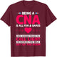Being a CNA Is All Fun & Games - CNA Medical Nursing Nurse T-Shirt - T-Shirt | Maroon