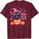 Paws For The Cause Breast Cancer Awareness Halloween Black T-Shirt - T-Shirt | Maroon