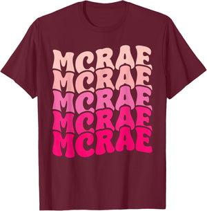 Personalized Name Mcrae I Love Mcrae 80's Groovy T-Shirt - T-Shirt | Maroon
