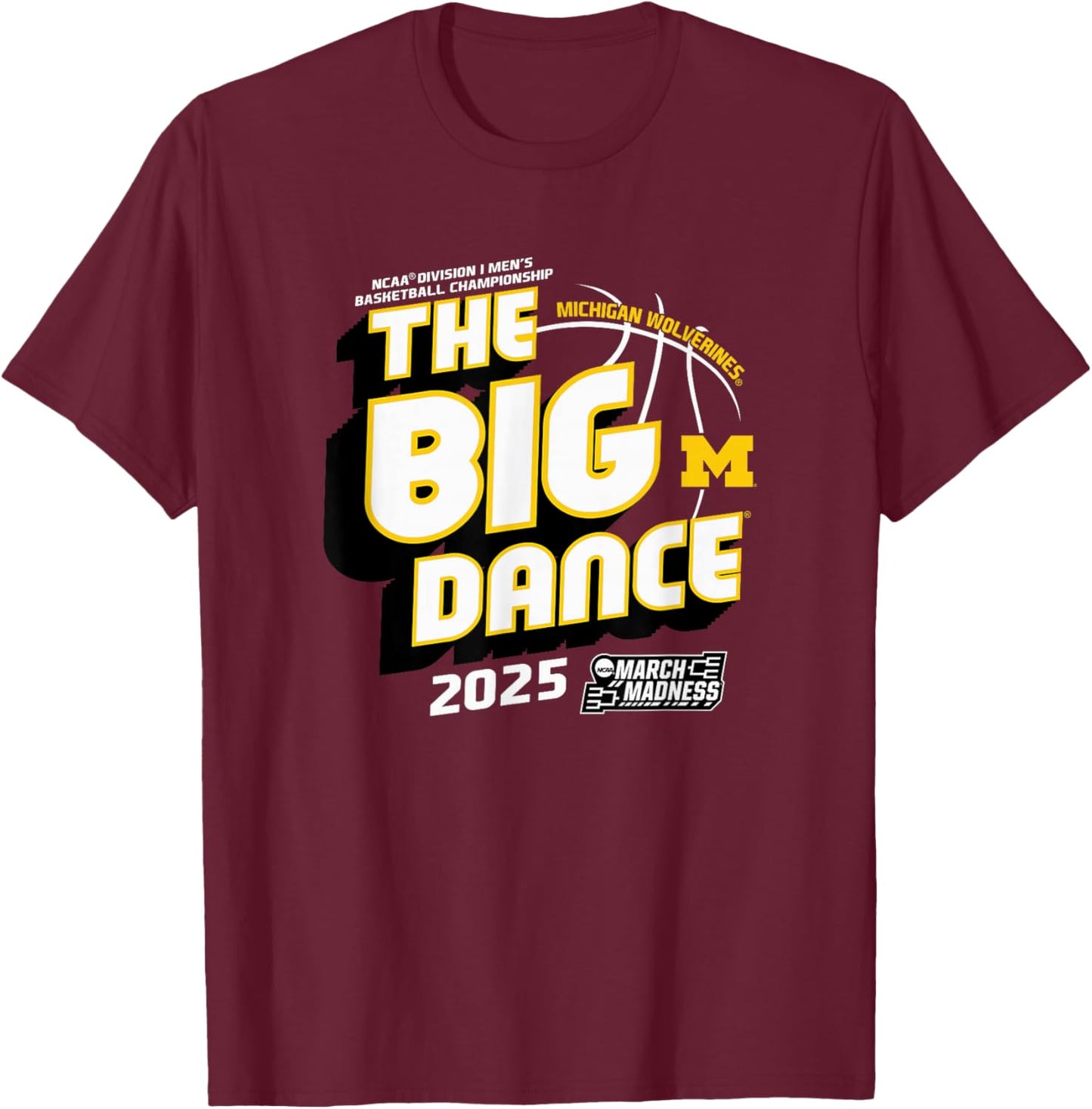 Michigan Wolverines March Madness 2025 Basketball Dance T-Shirt - T-Shirt | Maroon