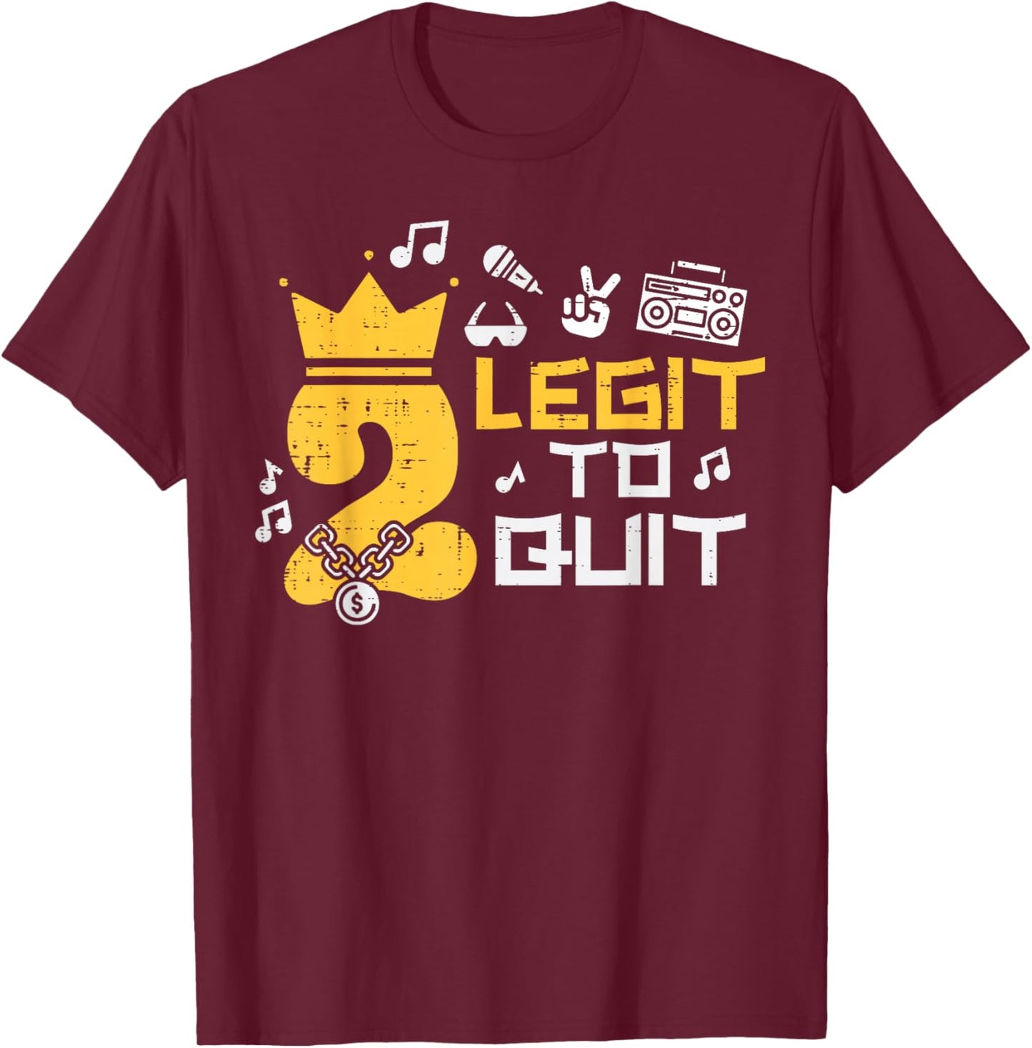 2nd Birthday 2 Legit To Quit Crown Boys Girls Toddler Kids T-Shirt - T-Shirt | Maroon